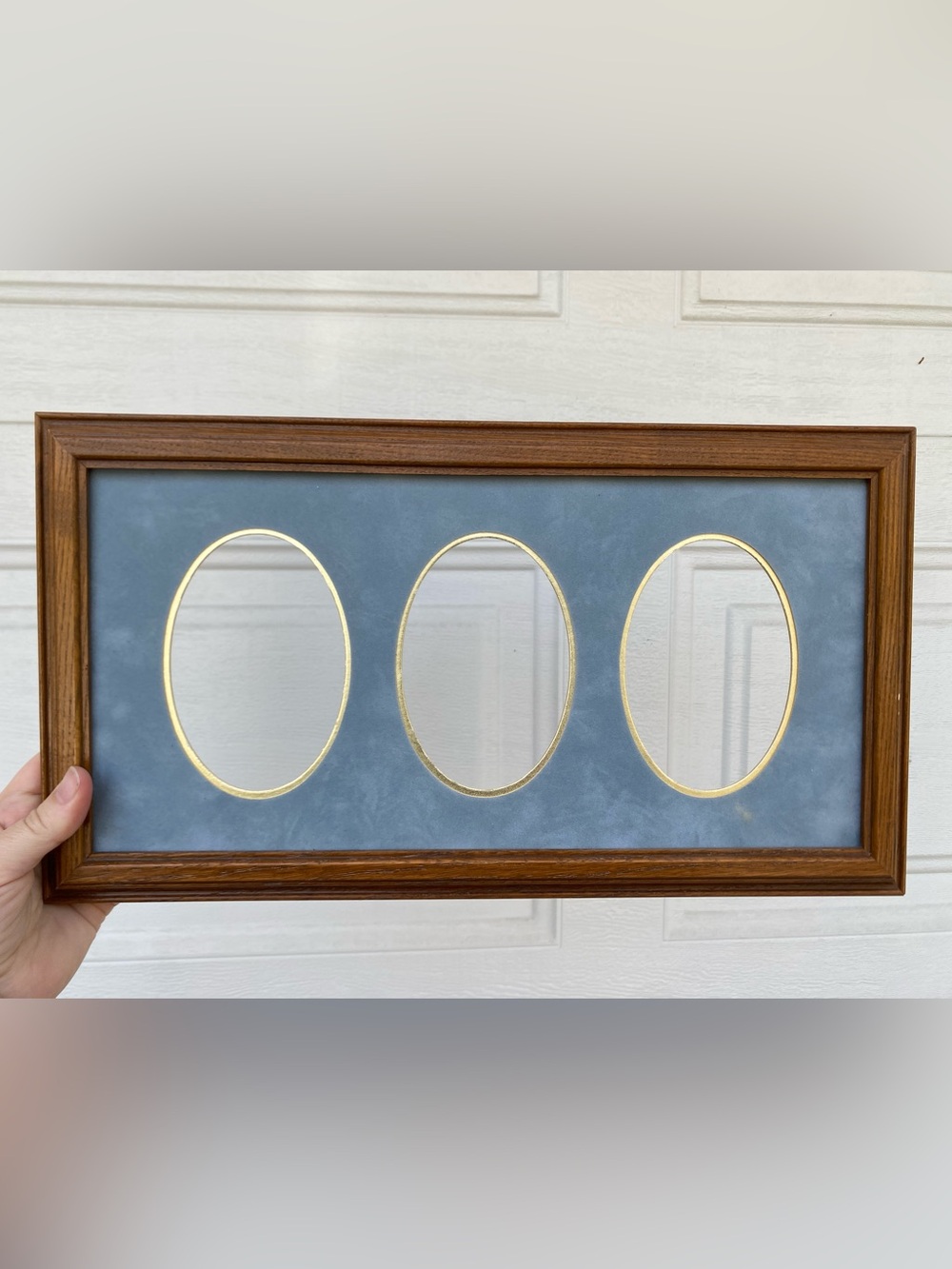Vintage Wooden Frame w/ Velvet Matting